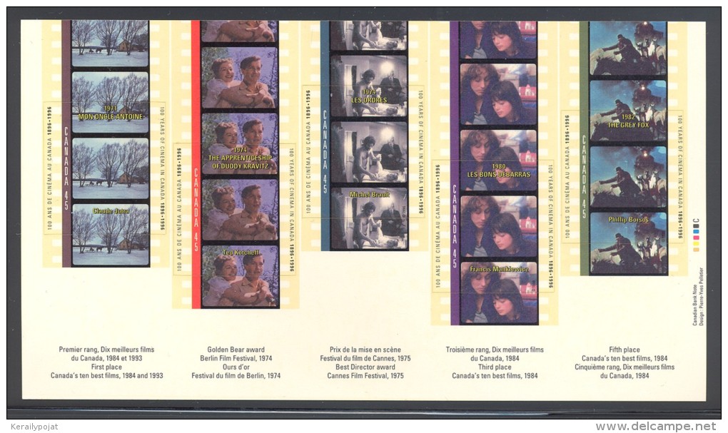 Canada - 1996 Filmstrip Block (2) MNH__(THB-5241) - Blocks & Sheetlets