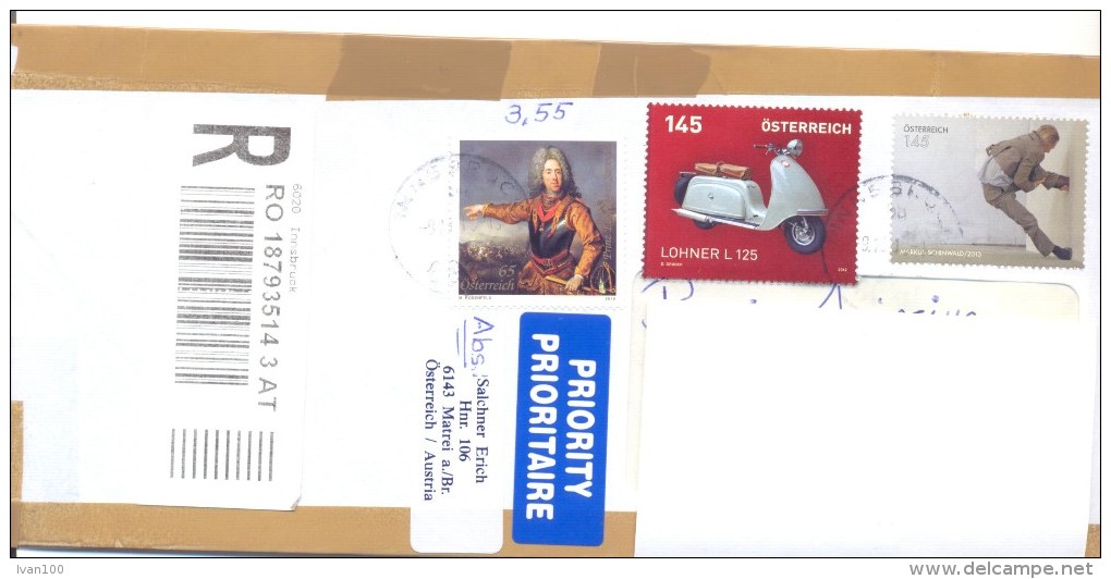 2013. Austria, The Letter By Registered Prioritairy Post To Moldova - Lettres & Documents