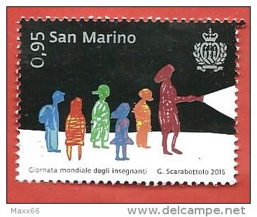 SAN MARINO USATO - 2015 - Giornata Mondiale Degli Insegnanti - Sagome Di Alunni E Insegnante - € 0,95 - S. 2480 - Used Stamps