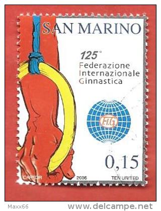 SAN MARINO USATO 2006 - 125º Anniversario Fondazione Federazione Internazionale Ginnastica Artistica - € 0,15 - S. 2114 - Oblitérés