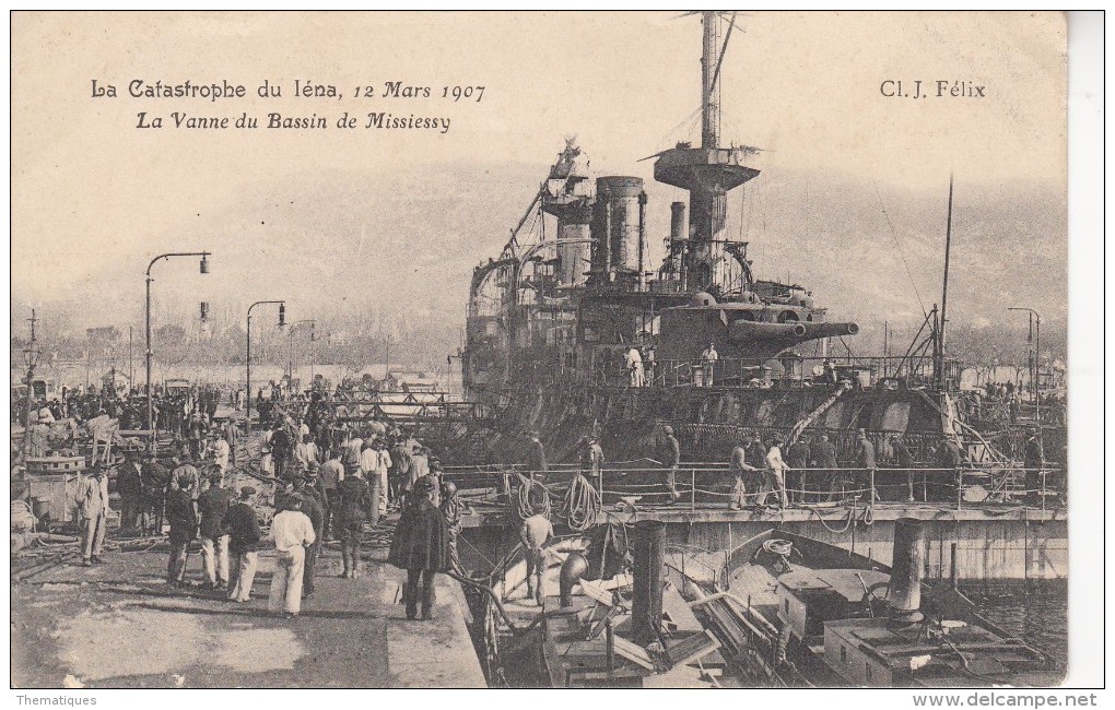 Thématiques 83 Var Toulon La Catastrophe Du Iéna 12 Mars 1907 La Vanne Du Bassin De Missiéssy Cp Fragile - Toulon