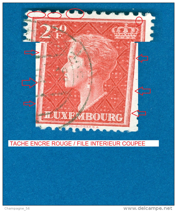 *  1948 / 53  N° 421A   GRANDE DUCHESSE CHARLOTTE  OBLITÉRÉ DOS CHARNIÈRE - Abarten & Kuriositäten