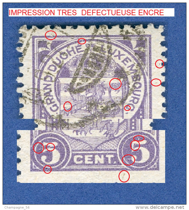 VARIÉTÉS 1924 / 26 N° 150 GRAND DUCHE LUXEMBOURG OBLITÉRÉ  DOS CHARNIÈRE - Plaatfouten & Curiosa