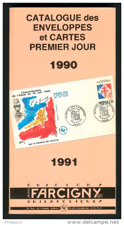 CATALOGUE FARCIGNY 1990 / 1991 - ENVELOPPES ET CARTES 1er JOUR - FRANCE / DOM-TOM / AFRIQUE FRANCOPHONE  (VOIR SOMMAIRE) - Frankreich