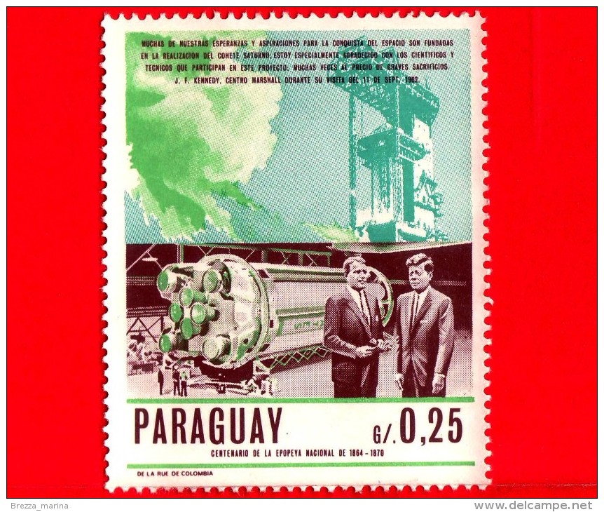 PARAGUAY - Usato - 1967 - 50° Anniversario Della Nascita Di John F. Kennedy - Wernher Von Braun - 0.25 - Paraguay