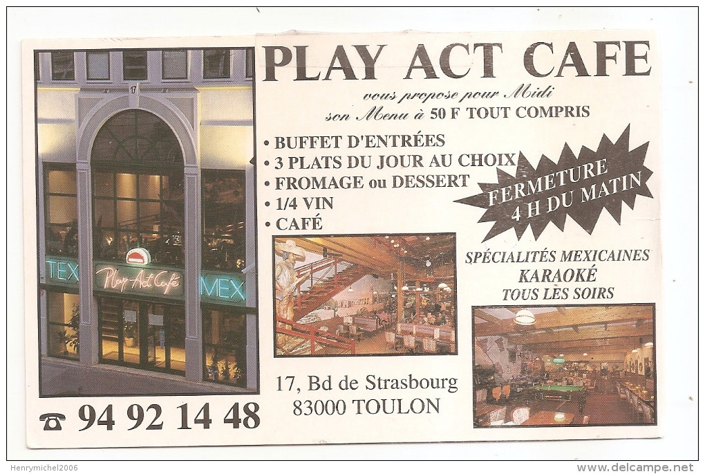 Var - 83 - Toulon Play Act Café 17 , Bvd De Strasbourg - Toulon