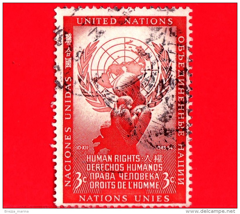 ONU - Nazioni Unite - Usato - 1954 - Diritti Umani - Human Rights - 3 - Gebraucht