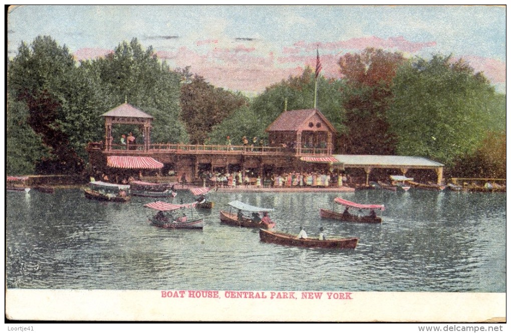 PC - New York - Boat House Central Park - 1907 - Central Park