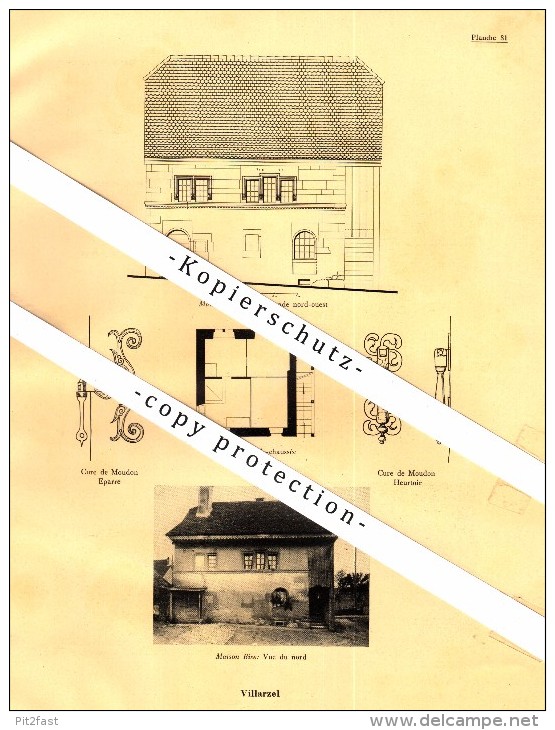 Photographien / Ansichten , 1933 , Villarzel , Broye-Vully , Prospekt , Architektur , Fotos !!! - Villarzel