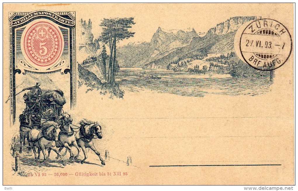 Suisse Entier Postal Illustré 1893 - Stamped Stationery