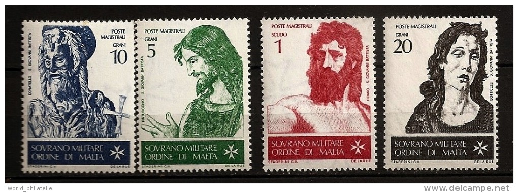 Ordre De Malte 1967 N° 19 / 22 ** Art, Saint Jean-Baptiste, Pinturicchio, Donatello, Botticelli, Le Titien, Évangile - Sovrano Militare Ordine Di Malta