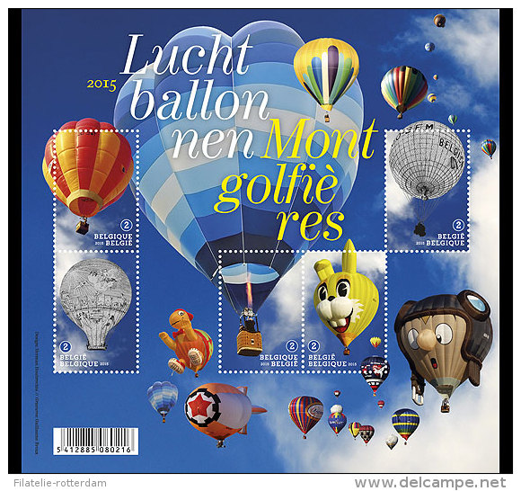 België / Belgium - Postfris / MNH - Sheet Luchtballonnen 2015 - Unused Stamps