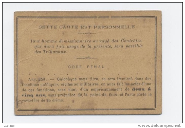 CARTE D´UN POMPIER DE 1898 VILLE NANDY -C32 - Feuerwehr