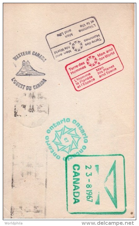 Canada Montreal 1967 Expo 67 / World Exhibition "Western Canada-Ontario" Postal Card/postcard-X - 1953-.... Reign Of Elizabeth II