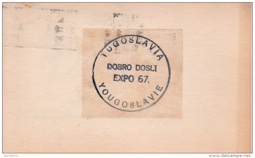 Canada Montreal 1967 Expo 67 / World Exhibition "Yugoslavia" Postal Card/postcard-XI - 1953-.... Regering Van Elizabeth II