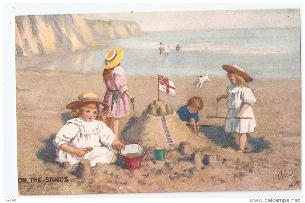 TUCK'S POSTCARD 1910s - ON THE SANDS - KIDS - ENGLAND FLAG - N. 9887 - Tuck, Raphael