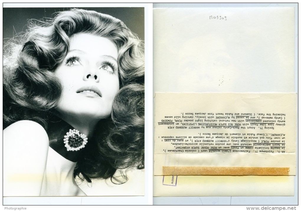 France Paris Maquillage &amp; Coiffure Diamant Rubis Mode Feminine Portrait Etude Ancienne Photo 1971 - Other & Unclassified