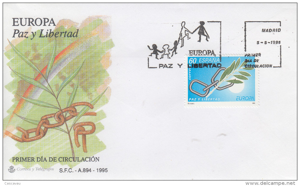 Enveloppe  FDC  1er  Jour   ESPAGNE    EUROPA    1995 - 1995