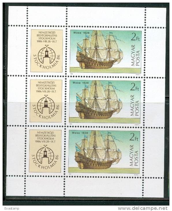 HUNGARY-1986.Sheetlet - Stockholmia '86  Mi:3834. MNH!!! 3.50EUR - Unused Stamps