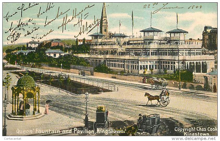 KINGSTOWN. QUEEN'S FOUNTAIN AND PAVILION. BELLA CARTOLINA VIAGGIATA DEL 1904 - Saint Vincent E Grenadine