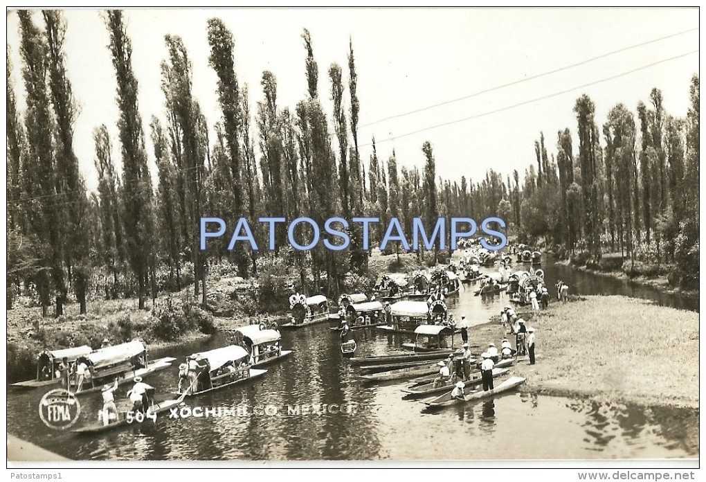 30251 MEXICO XOCHIMILCO VIEW RIVER & BOAT POSTAL POSTCARD - Mexiko