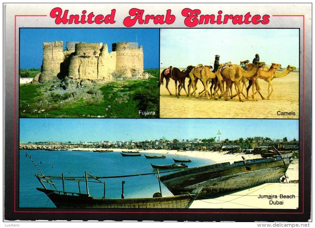 DUBAI JUMAIRA BEACH UNITED ARAB EMIRATES UAE MULTIVIEWS POSTCARD (2 SCANS) - Dubai