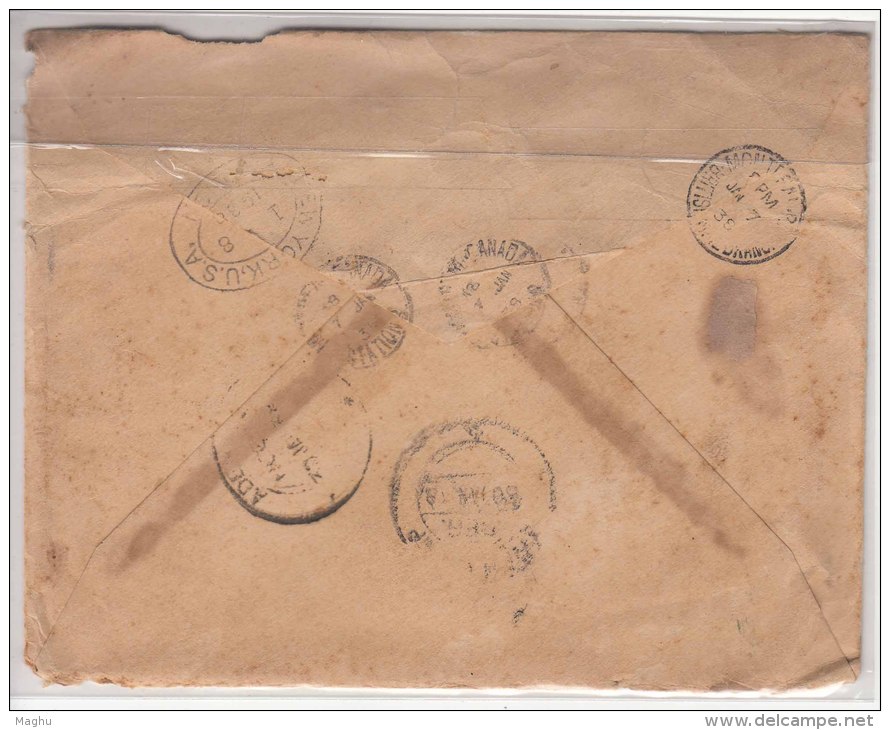 Registered Cover Canada To Aden Camp Cover Used 1938, Horse  Animal - Andere & Zonder Classificatie
