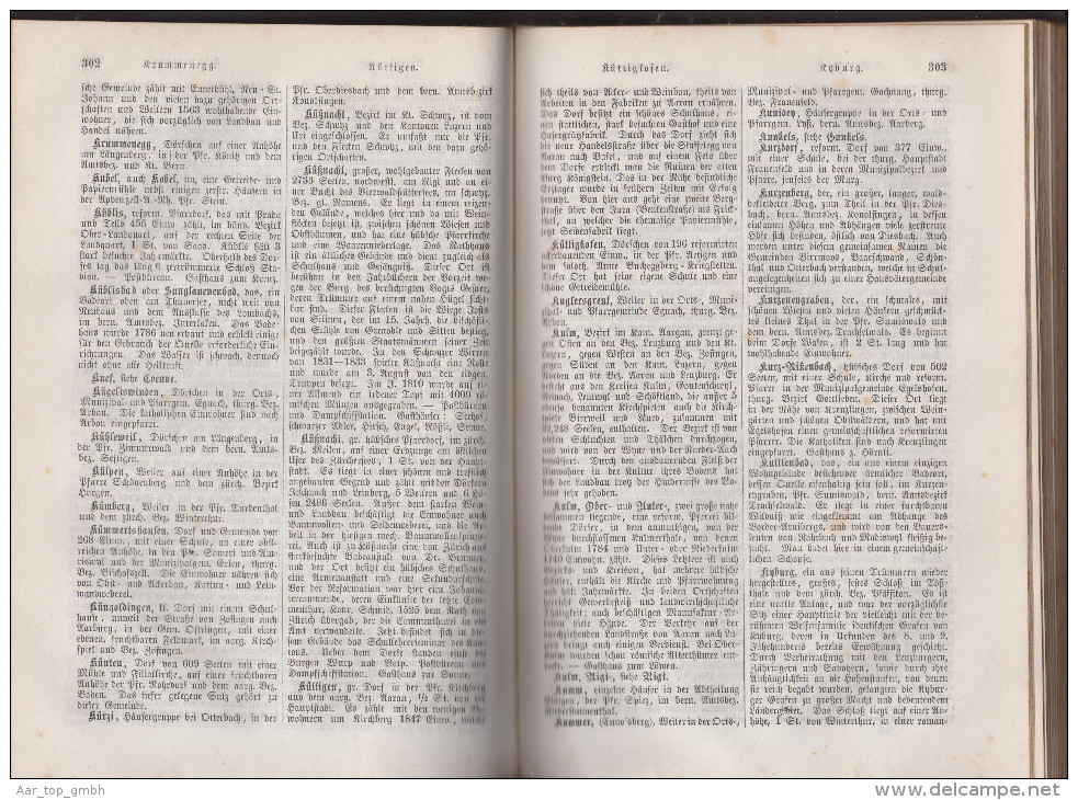 Schweiz, Handbuch Vollständiges Ortslexikon Der Schweiz Von R. Finck 1862 Stockfleckig 608 Seiten - Manuali