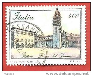 ITALIA REPUBBLICA USATO - 1988 - Piazze D'Italia - 2ª Emissione - Piazza Del Duomo Pistoia - £ 400 - S. 1840 - 1981-90: Afgestempeld