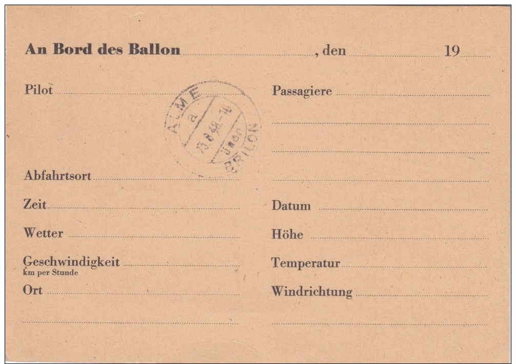 GERMANIA / DEUTSCHLAND 1948 - BALLON POSTKARTE -  SX210 - Otros & Sin Clasificación