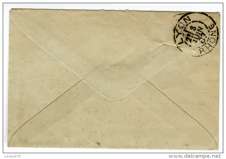 Oblitération De " Pontcharra Sur Turdine " Pour Lyon Sur Entier Postal ( Enveloppe) 1887  Référence 410 - Buste Postali E Su Commissione Privata TSC (ante 1995)