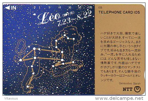 Lion Leo Zodiaque Zodiac Télécarte  B 302 - Giappone