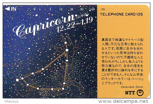 Capricorne Capricorn Zodiaque Zodiac Télécarte  B 303 - Japón