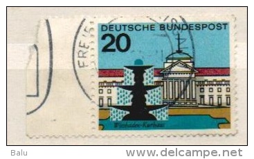 Deutschland 1964 Mi 420 Linker Rand Gestempelt, Wiesbaden, Kurhaus. Hauptstädte Der Länder, Y&T 292 - Gebraucht