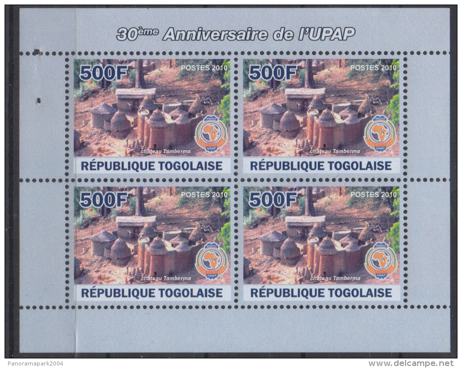 Togo 2010 - Mi. 3591 PAPU UPAP Château Tamberma 500 F Kleinbogen Minisheet Of 4 Feuillet MNH** RARE !!! - Togo (1960-...)