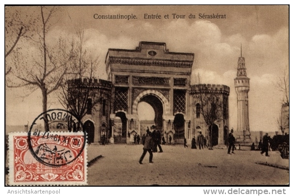 Cp Konstantinopel Istanbul Türkei, Entrée Et Tour Du Séraskérat, Toreingang - Turkey