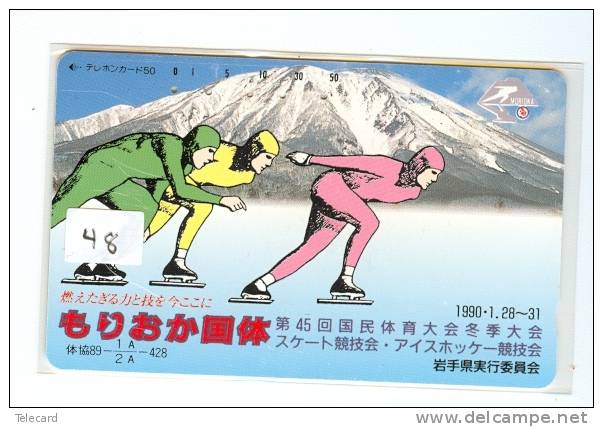 Telecarte PATINAGE Schaatsen Japan (48) EISLAUF SPEEDSKATING SKATING Phonecard Japon - Sport
