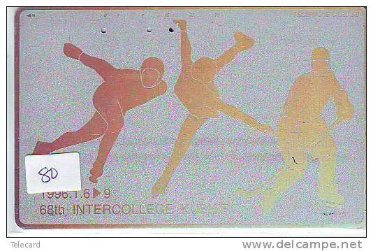 Telecarte PATINAGE Schaatsen Japan (80) ICE HOCKEY * EISLAUF SPEEDSKATING SKATING Phonecard Japon - Sport