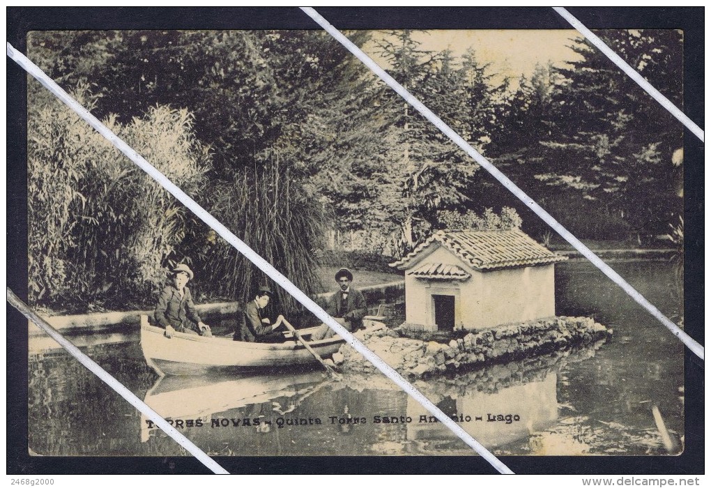 TORRES NOVAS Stº AntónioTtower Farm Boat On Lac View Portugal 1932 Postcard 5739 - Other & Unclassified