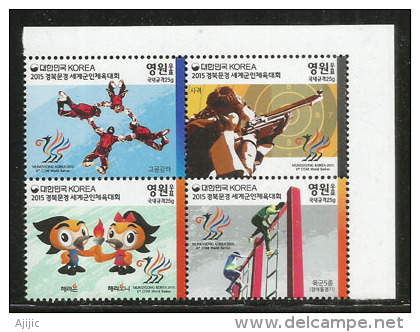 Military World Games (International Military Sports Council.CISM) 2015 Mungyeong, South Korea. Block Of 4 Mint ** Stamps - Militaria