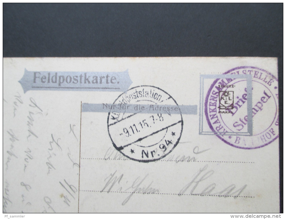 AK Frankreich 1. WK 1915 Dorfstrasse Laneuville. Briefstempel Krankensammelstelle Bahnhof - Stenay