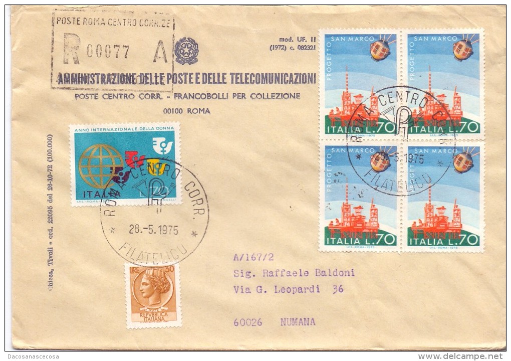 PP.TT - UFF. FILATELICO -PROGETTO SAN MARCO-ANNO INTERNAZIONALE. DONNA - R -1975- TEMATICA TOPIC STORIA COMUNI D'ITALIA - Macchine Per Obliterare (EMA)