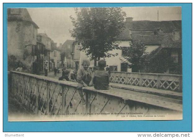 CPA 48 Pont D'Andioque Et Rue Des Cultivateurs SALIES DE BEARN 64 - Salies De Bearn