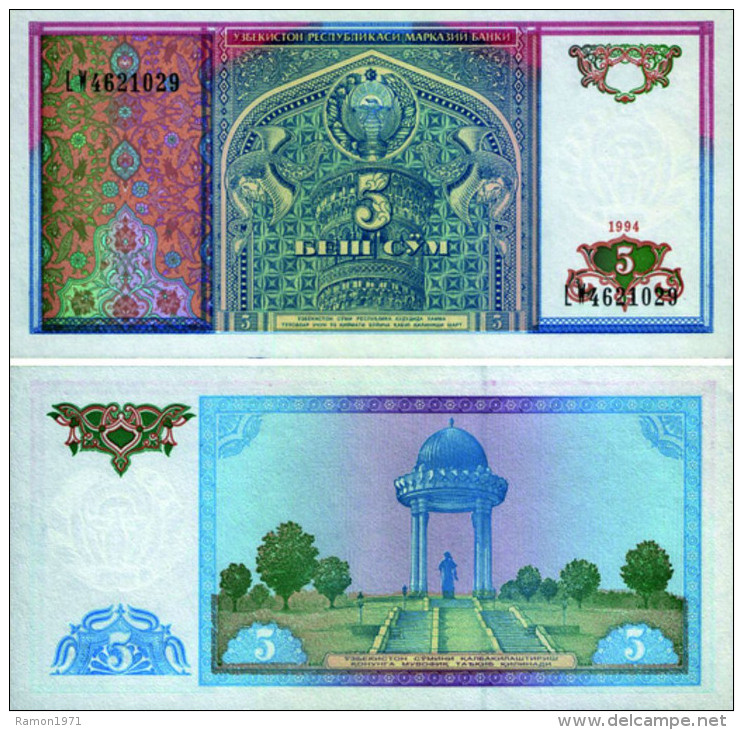 Uzbekistan 5 Sum 1994 UNC - Uzbekistan