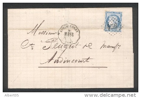 CST Voujaucourt - M.BES. Ligne 81 Montbéliars-Besançon - TP N° 60 Obl. GC 456 De Besançon - Dec 1872 - Poste Ferroviaire