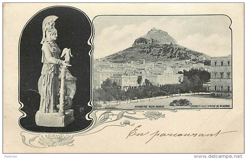 - Pays Divers - Ref -F892 - Grèce - Greece - Lycabete Avec Statue De Minerve - Carte Bon Etat - - Greece