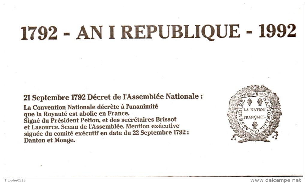 FRANCE. N°2773 De 1992 Sur Document Philatélique. - Franz. Revolution