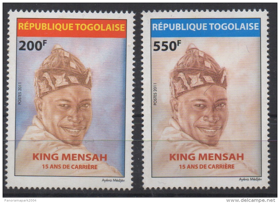 Togo 2011 - Mi. A4316 King Mensah 15 Ans De Carrière 200F & 550F MNH** RARE !!! - Togo (1960-...)