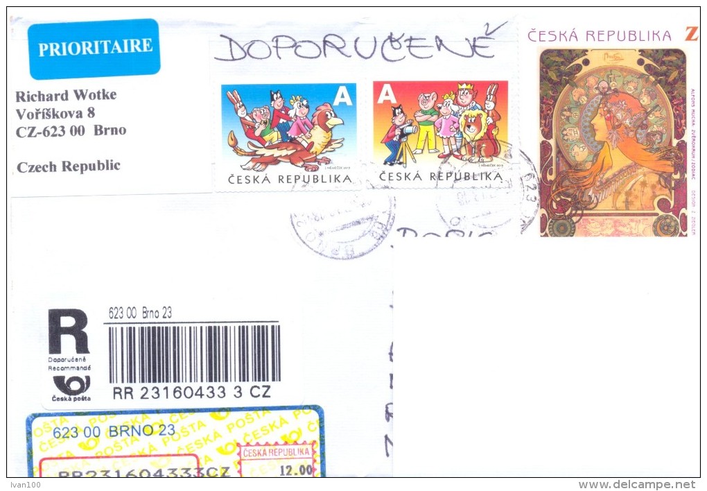 2013. Czech Republic, The Letter By Registered Prioritairy Post To Moldova - Brieven En Documenten