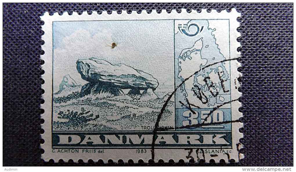 Dänemark 773 Oo/used, NORDEN 1983: Dolmen „Trollkirche“, Nordjütland; Landkarte - Used Stamps